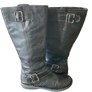 B.O.C BORN CONCEPTS Talll Brown GENUINE LEATHER Side Zipper BOOTS sz 10